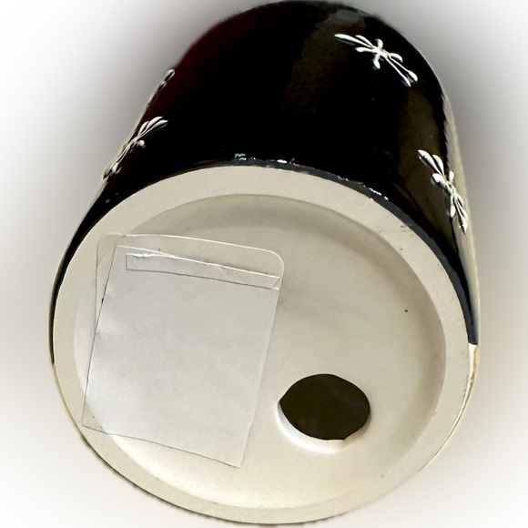 NEW VTG RARE CIC CERAMIC SANTA CLAUS TOOTHBRUSH HOLDER BLACK RED CERTIFIED INTER - Picture 6 of 8